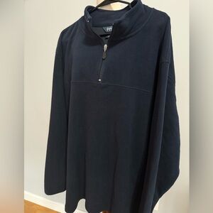 Harbor Bay Men's Dark Blue Quarter Zip fleece Sweater